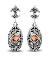 SE-2389-CT Sterling Silver Earring With Citrine Q. Jewelry Bali Designs Inc